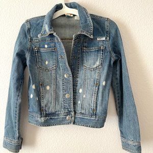 Roxy Girls Jeans Light Wash Distress Jacket Size M
